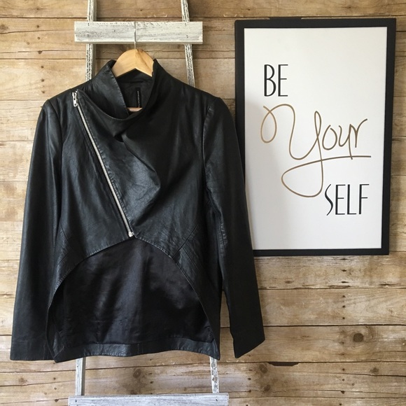 W118 by Walter Baker Jackets & Blazers - - W118 - Asymmetrical High Lo leather  jacket